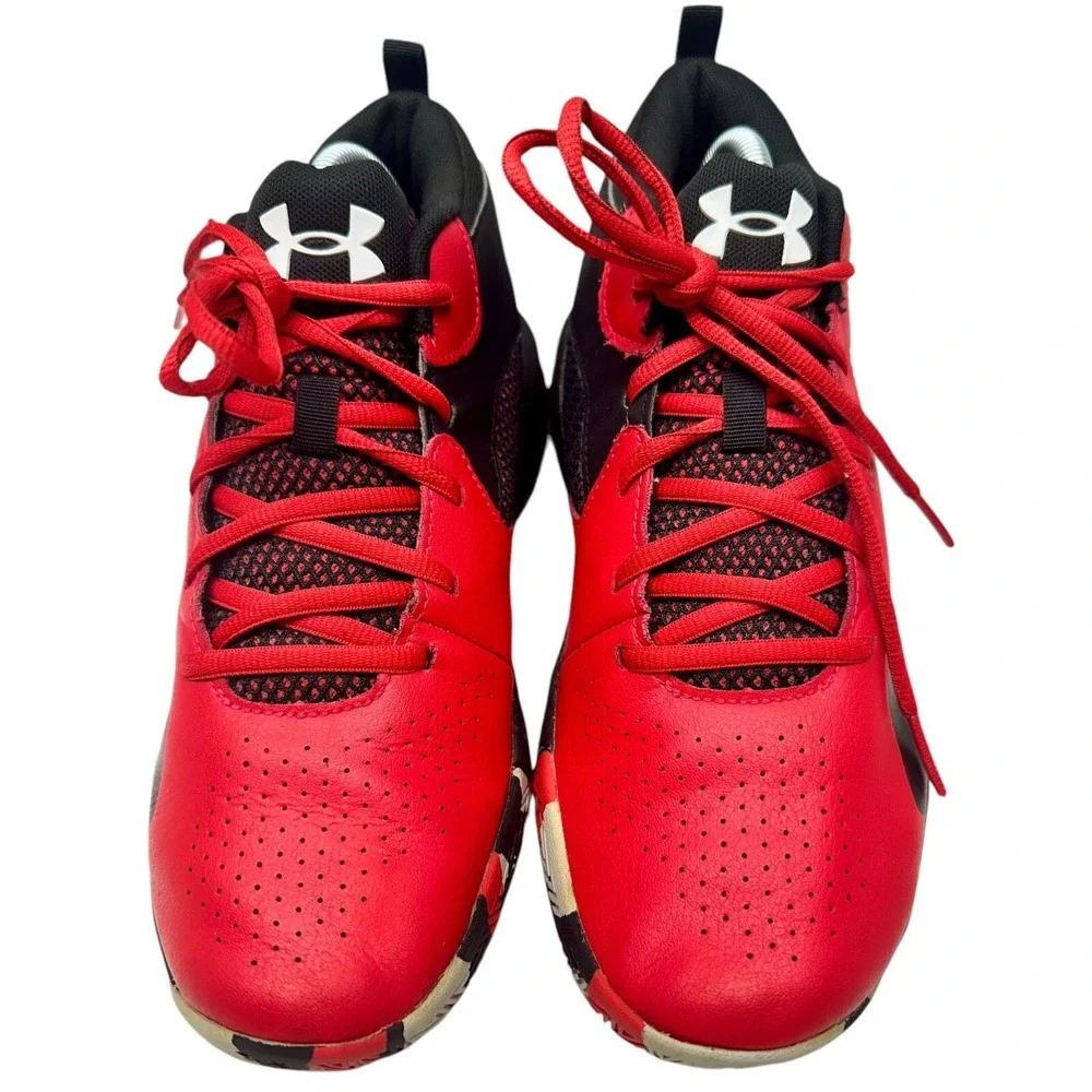 Under Armour Boys Lockdown 5 3023533-601 Red Basketball Shoes Sneakers‎ Size 7Y
